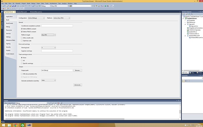 VS2010 platform and conf