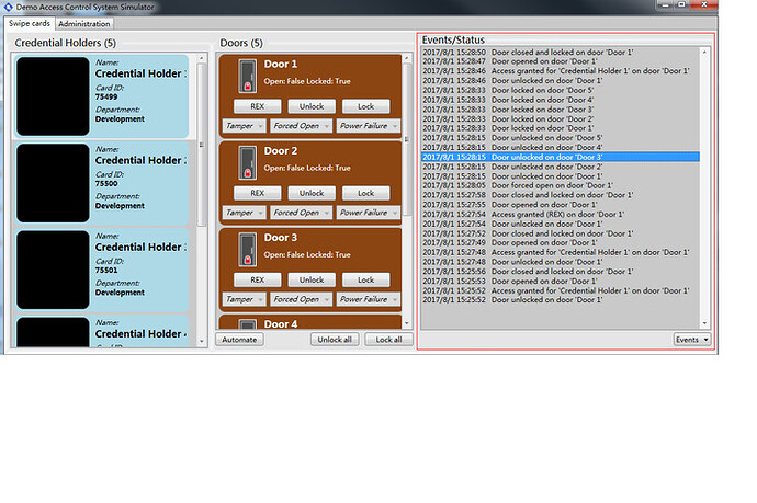 Demo Access Control System Simulator