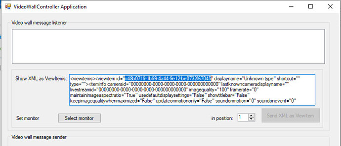 Capture VideoWallController send XML as ViewItem