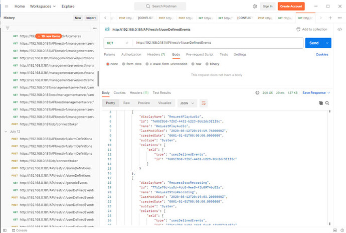 UserDefinedEvents_POSTMAN