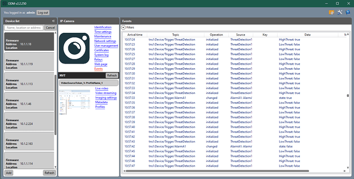 ODM with Operation event