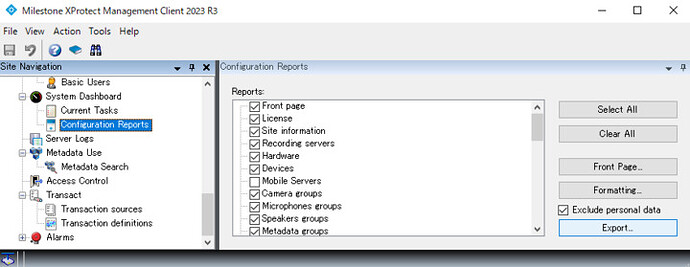 Configuration Reports