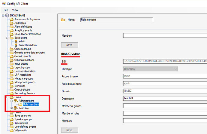 ConfigAPI Client UserID