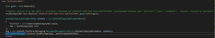 Capture VideoWallController send XML as ViewItem - Code