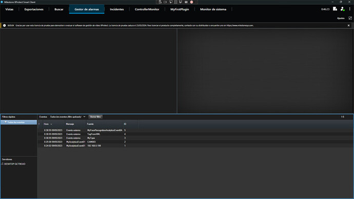 Event Menu in Smart Client with received triggers